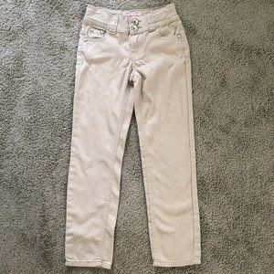 Lulu Luv Girls School Uniform Skinny Cut Pants Khaki Size 8